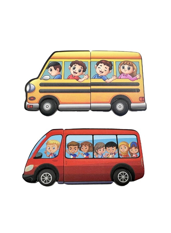 Magnetic Puzzle Bus – Educational Traffic-Themed Puzzle Toy for Toddlers | Travel-Friendly Preschool Learning Game - Image 1